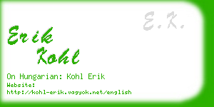 erik kohl business card